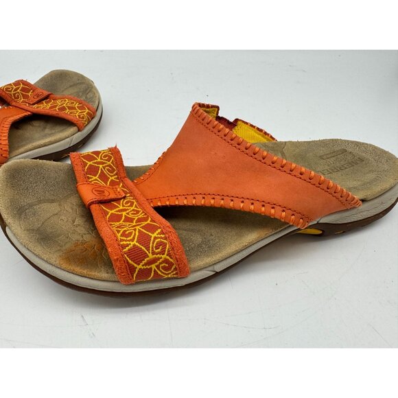 Merrell Womens Moroccan Spice Sandals Size 8 Orange Slip On Casual Cushioned - Picture 8 of 13